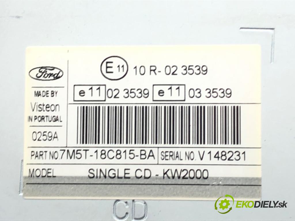 FORD FOCUS II (DA_, HCP, DP) 2004 - 2013    2.0 TDCi 100 kW [136 KM] olej napędowy 2004 - 2012  RADIO 7M5T-18C815-BA (Audio zariadenie)