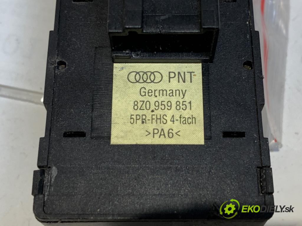 AUDI A4 B6 (8E2) 2000 - 2005    2.5 TDI quattro 132 kW [180 KM] olej napędowy 2000 - 2004  Prepínač okien 8Z0959851 (Prepínacie páčky pod volantom)