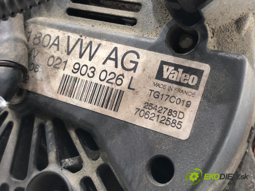 VW PASSAT B6 Variant (3C5) 2005 - 2011    2.0 TDI 103 kW [140 KM] olej napędowy 2005 - 2009  Alternátor 021903026L (Alternátor)