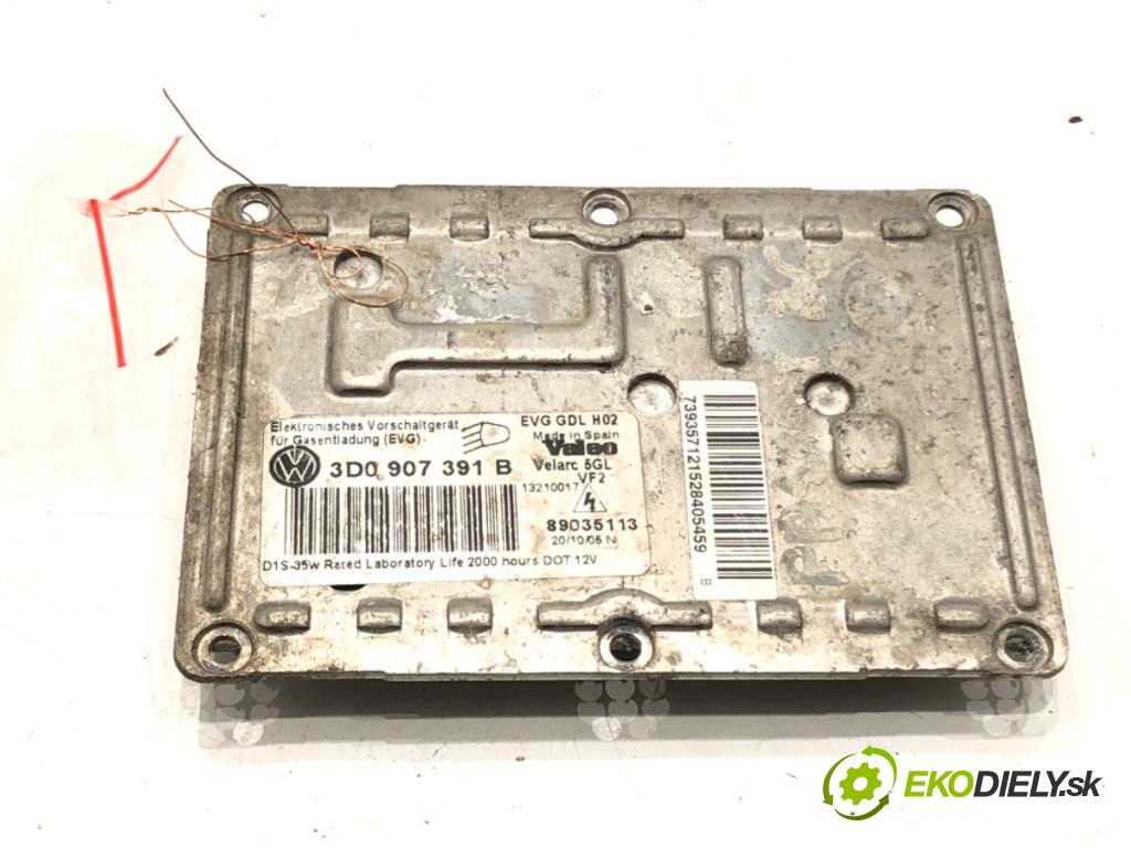 VW PASSAT B6 Variant (3C5) 2005 - 2011    2.0 TDI 103 kW [140 KM] olej napędowy 2005 - 2009  Menič XENON 3D0907391B (Riadiaca jednotka xenónu)