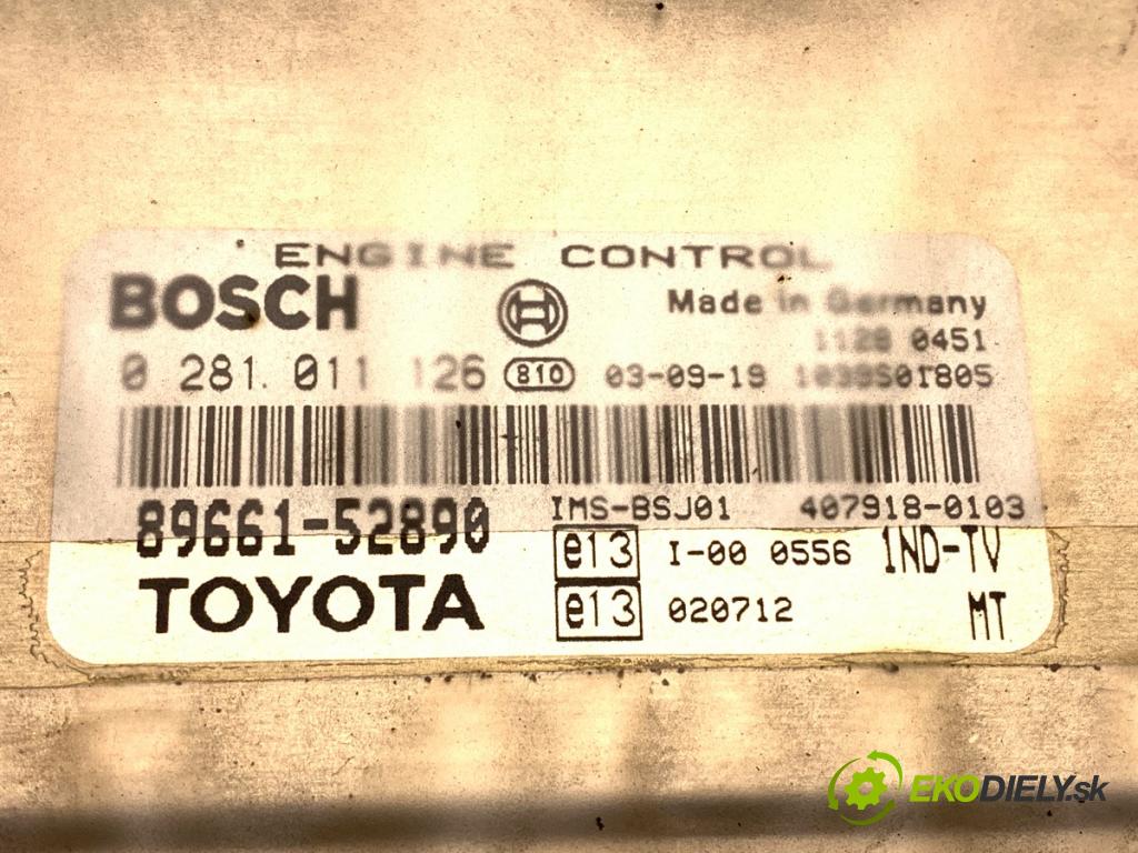 TOYOTA YARIS (_P1_) 1999 - 2005    1.4 D-4D (NLP10_) 55 kW [75 KM] olej napędowy 2001 - 2005  riadiaca jednotka Motor 89661-52890 (Riadiaca jednotka)