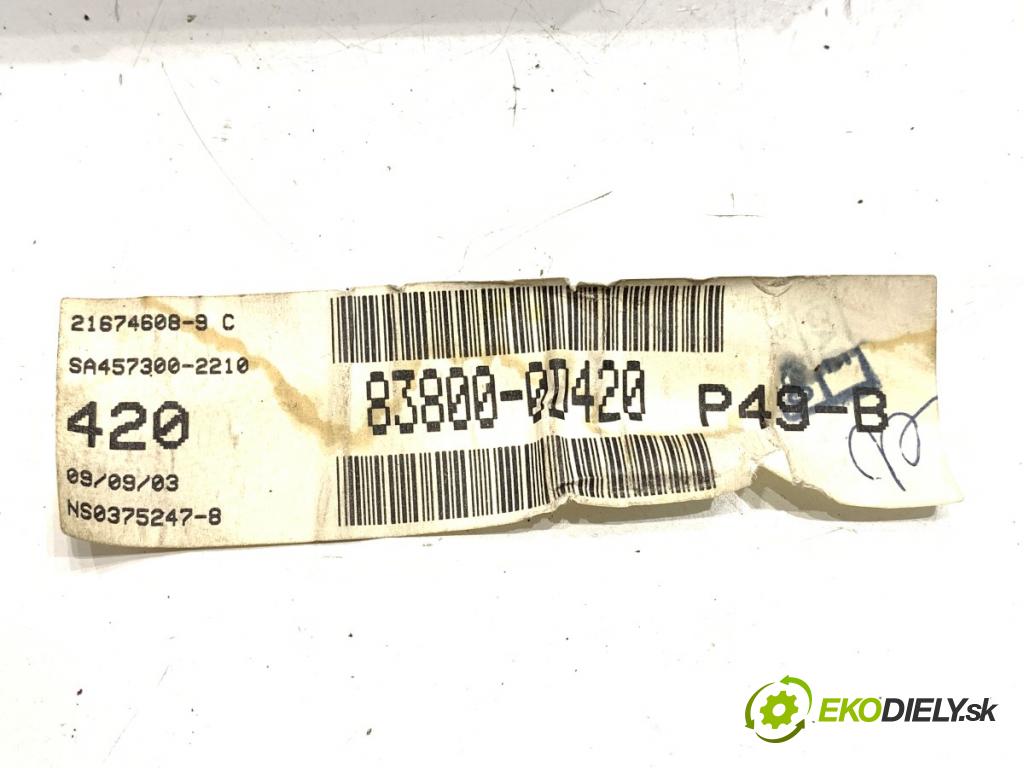 TOYOTA YARIS (_P1_) 1999 - 2005    1.4 D-4D (NLP10_) 55 kW [75 KM] olej napędowy 2001 - 2005  Prístrojovka 83800-00420 (Prístrojová doska, displej)