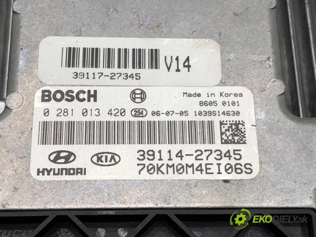 KIA SPORTAGE II (JE_, KM) 2004 - 2022    2.0 CRDi 103 kW [140 KM] olej napędowy 2006 - 2022  riadiaca jednotka Motor 39114-27345 0281013420 (Riadiaca jednotka)