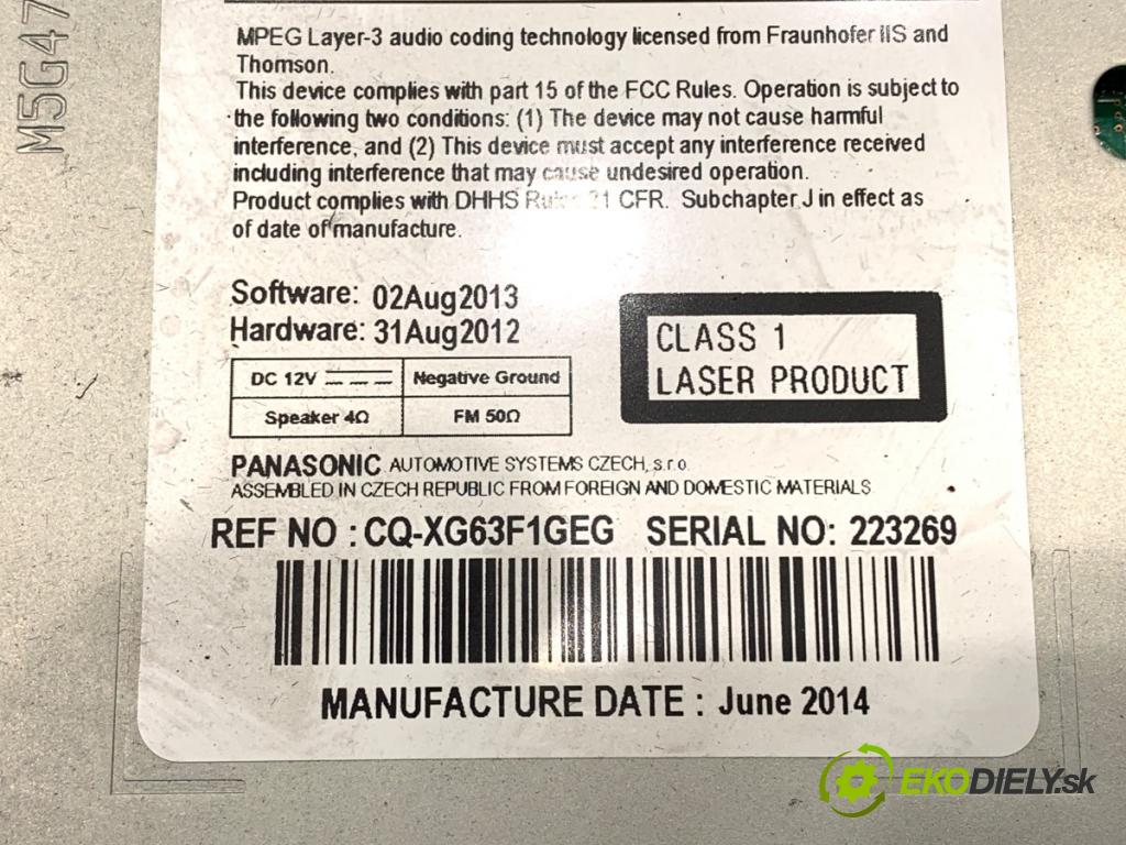 OPEL ZAFIRA TOURER C (P12) 2011 - 2022    2.0 CDTi (75) 121 kW [165 KM] olej napędowy 2011 - 2022  RADIO 23422744 (Audio zariadenie)