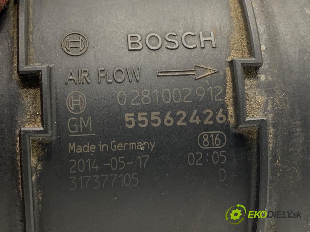 OPEL ZAFIRA TOURER C (P12) 2011 - 2022    2.0 CDTi (75) 121 kW [165 KM] olej napędowy 2011 - 2022  Váha vzduchu 55562426 0281002912 (Váha vzduchu)