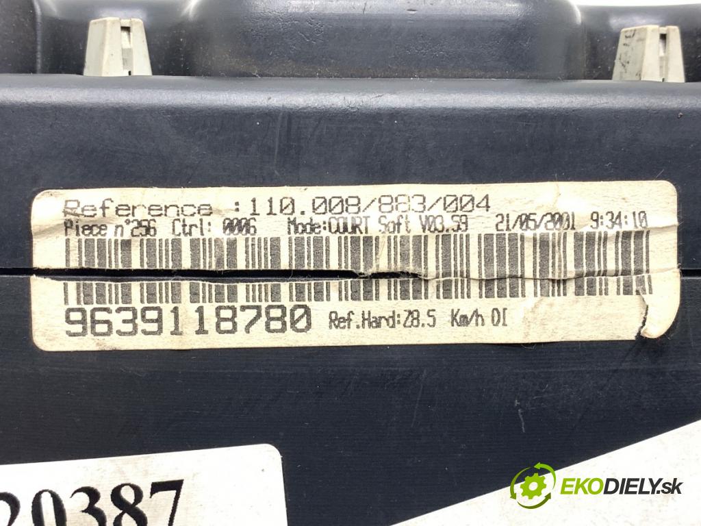 PEUGEOT 607 (9D, 9U) 2000 - 2022    2.2 HDi 98 kW [133 KM] olej napędowy 2000 - 2006  Prístrojovka 9639118780 (Prístrojová doska, displej)