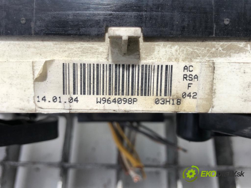 RENAULT TRAFIC II Autobus (JL) 2001 - 2022    1.9 dCI 100 (JL0C) 74 kW [101 KM] olej napędowy 2001 - 2022  Panel ovládaní topení W964098P (Ovládaní topení a přepínače)