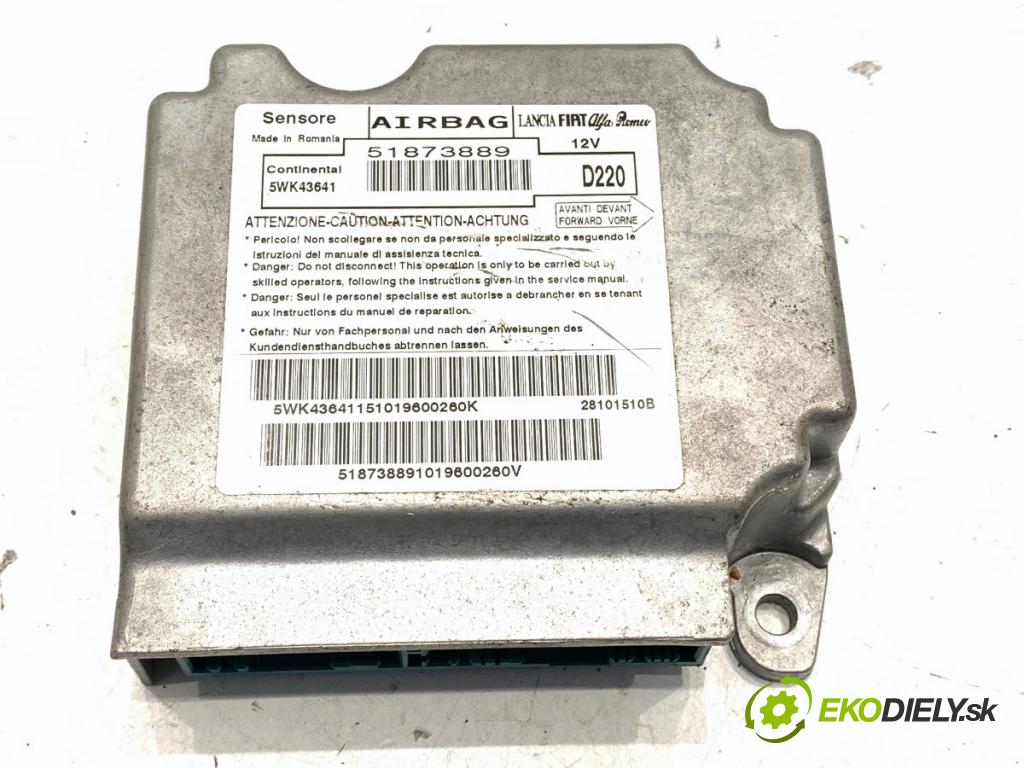 FIAT BRAVO II (198_) 2006 - 2022    1.4 T-Jet (198AXF1B) 110 kW [150 KM] benzyna 2007 - 2014  senzor airbag 51873889 (Snímač)