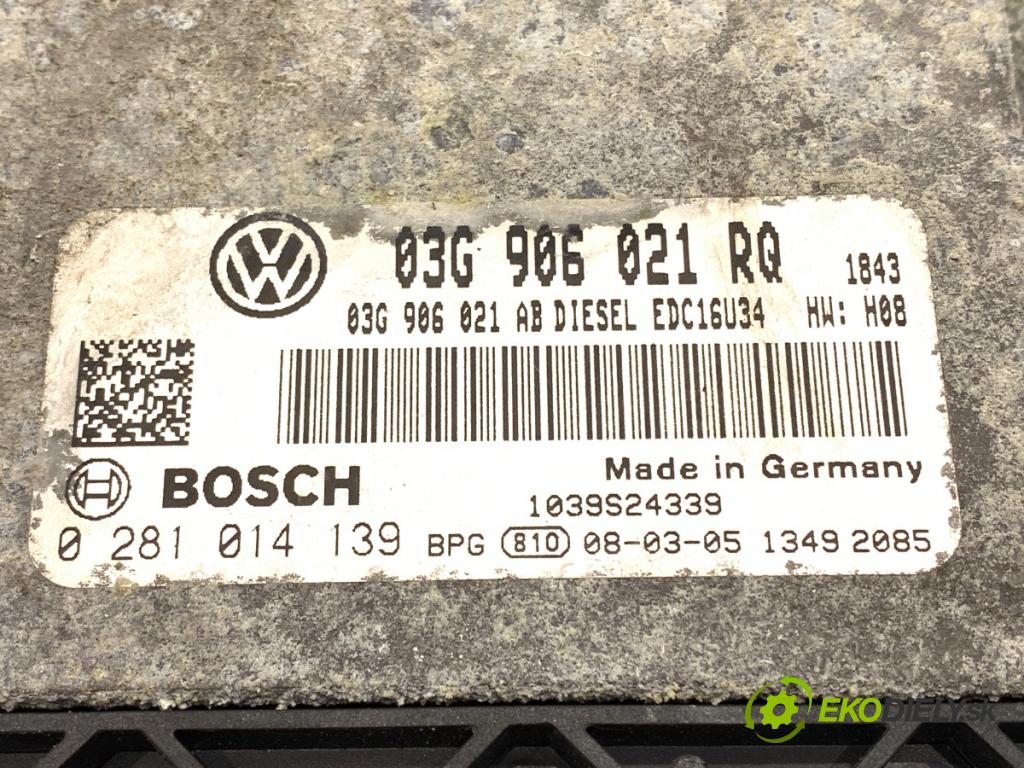 VW PASSAT B6 Variant (3C5) 2005 - 2011    1.9 TDI 77 kW [105 KM] olej napędowy 2005 - 2010  riadiaca jednotka Motor 03G906021RQ (Riadiaca jednotka)