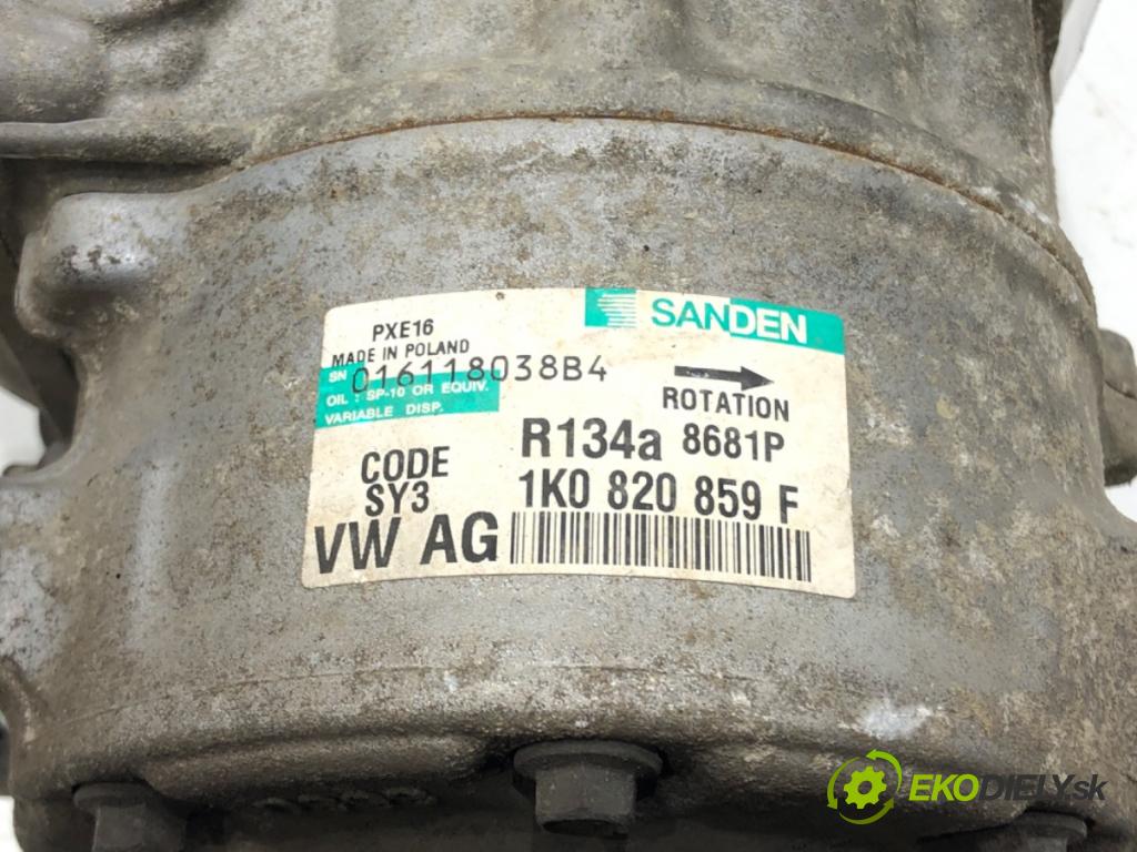 VW PASSAT B6 Variant (3C5) 2005 - 2011    1.9 TDI 77 kW [105 KM] olej napędowy 2005 - 2010  Kompresor klimatizácie 1K0820859F (Kompresor klimatizácie)
