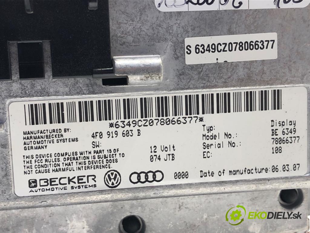 AUDI Q7 (4LB) 2006 - 2016    4.2 TDI quattro 240 kW [326 KM] olej napędowy 2007 - 2009  Dislpej 4F0919603B (Prístrojová doska, displej)