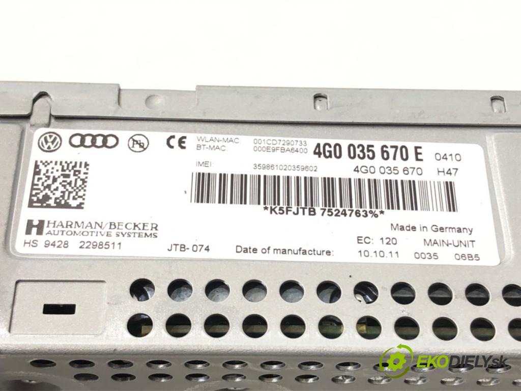 AUDI A6 C7 (4G2, 4GC) 2010 - 2018    3.0 TDI quattro 180 kW [245 KM] olej napędowy 2011 - 2018  RADIO 4G0035670E (Audio zariadenie)