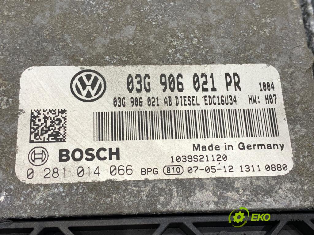 VW GOLF V (1K1) 2003 - 2010    2.0 TDI 103 kW [140 KM] olej napędowy 2004 - 2008  riadiaca jednotka Motor 03G906021PR 0281014066 (Riadiaca jednotka)