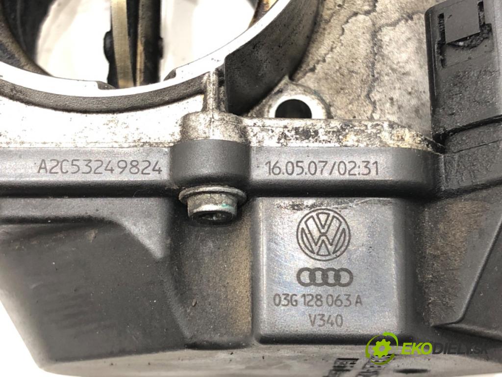 VW GOLF V (1K1) 2003 - 2010    2.0 TDI 103 kW [140 KM] olej napędowy 2004 - 2008  Škrtiaca klapka 03G128063A (Škrtiaca klapka)