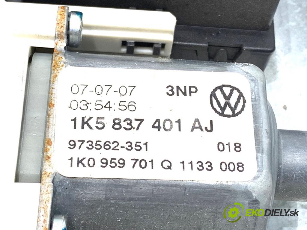VW GOLF V (1K1) 2003 - 2010    2.0 TDI 103 kW [140 KM] olej napędowy 2004 - 2008  mechanismus okna levý přední část 1K5837461B
