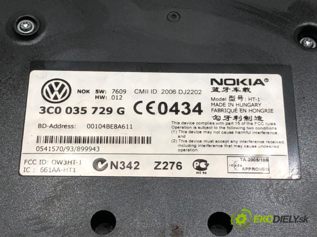 VW GOLF V (1K1) 2003 - 2010    2.0 TDI 103 kW [140 KM] olej napędowy 2004 - 2008  Modul BLUETOOTH 3C0035729G (Riadiaca jednotka ostatné)