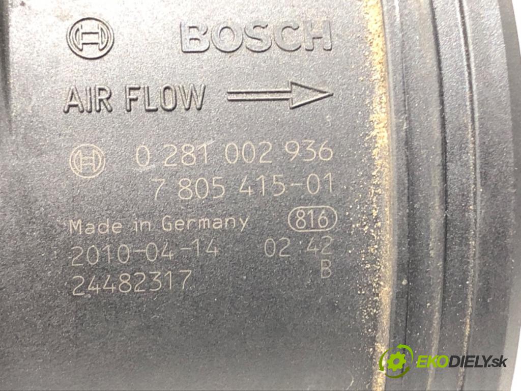 BMW X3 (E83) 2003 - 2011    xDrive 18 d 100 kW [136 KM] olej napędowy 2009 - 2011  Váha vzduchu 0281002936 (Váha vzduchu)