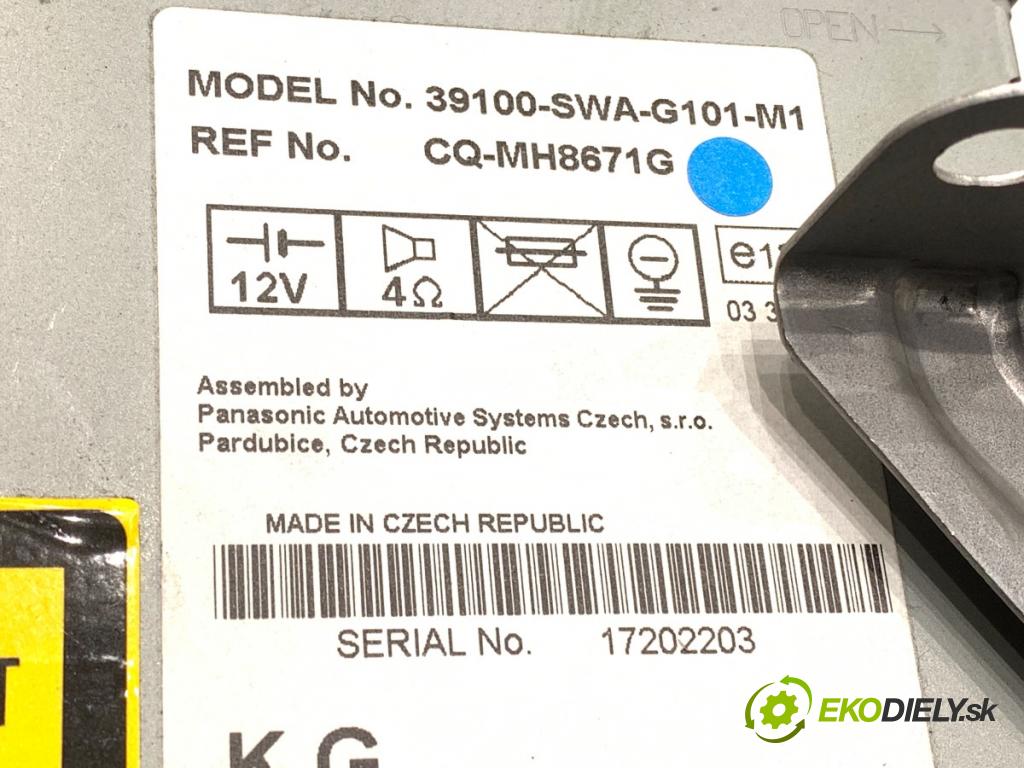 HONDA CR-V III (RE_) 2006 - 2022    2.0 i-VTEC (RE5, RE1) 110 kW [150 KM] benzyna 2007 - 2012  RADIO 39100-SWA-G101-M1 (Audio zariadenie)