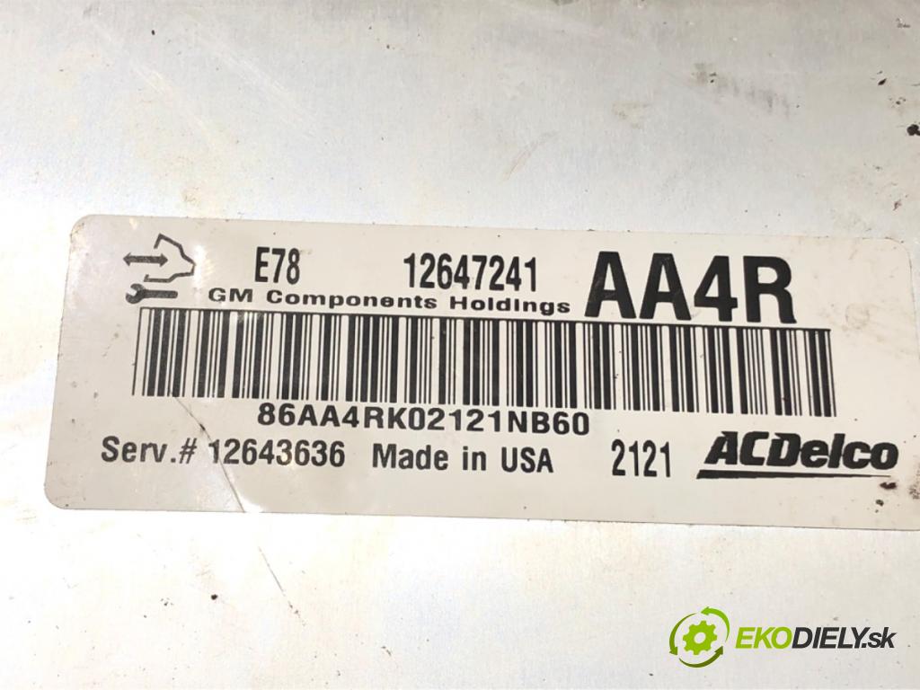 OPEL ASTRA J (P10) 2009 - 2015    1.4 Turbo (68) 103 kW [140 KM] benzyna 2009 - 2015  riadiaca jednotka Motor 12647241 (Riadiaca jednotka)