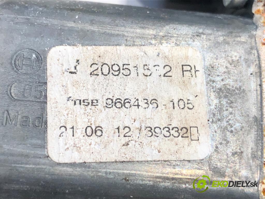 OPEL ASTRA J (P10) 2009 - 2015    1.4 Turbo (68) 103 kW [140 KM] benzyna 2009 - 2015  mechanismus okna pravý přední část 966432-103
