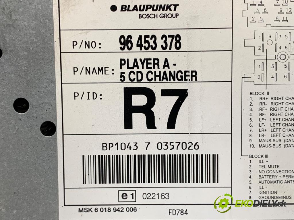 CHEVROLET LACETTI (J200) 2003 - 2022    2.0 D 89 kW [121 KM] olej napędowy 2007 - 2022  RADIO 96453378 (Audio zariadenie)