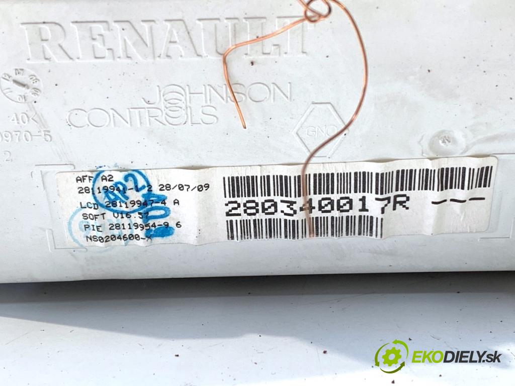 RENAULT CLIO III liftback 2009 74 kW 1.2 16V (BR0P, CR0P) 1149 Dislpej 280340017R (Prístrojová doska, displej)