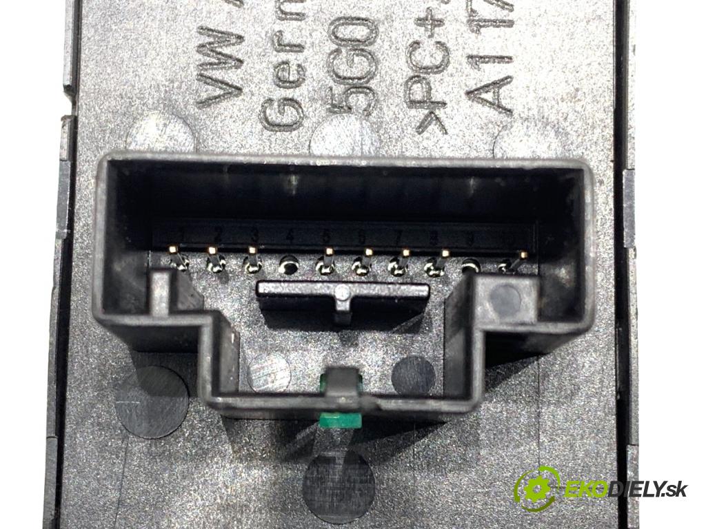 VW GOLF VII (5G1, BQ1, BE1, BE2) 2012 - 2022    1.4 TSI 90 kW [122 KM] benzyna 2012 - 2022  přepínač oken 5G0959857C (Ovládaní topení a přepínače)