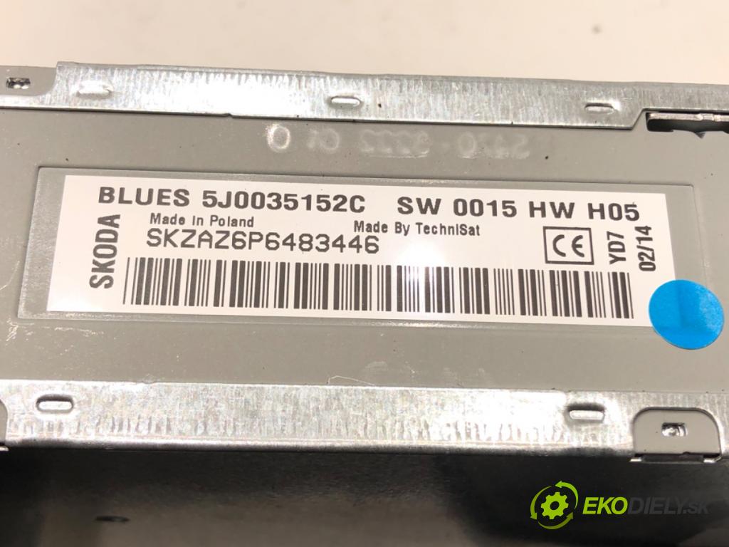 SKODA RAPID (NA2) 2011 - 2022    1.6 TDI 77 kW [105 KM] olej napędowy 2011 - 2013  RADIO 5J0035152C (Audio zariadenie)