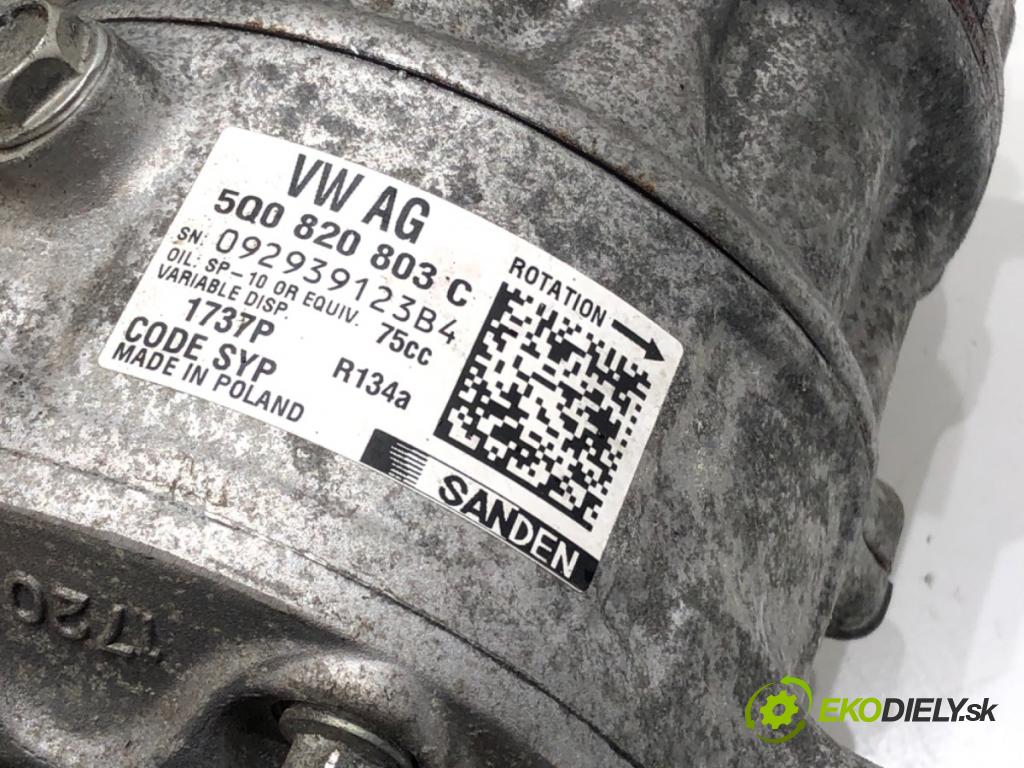 SKODA RAPID (NA2) 2011 - 2022    1.6 TDI 77 kW [105 KM] olej napędowy 2011 - 2013  Kompresor klimatizácie 5Q0820803C (Kompresor klimatizácie)