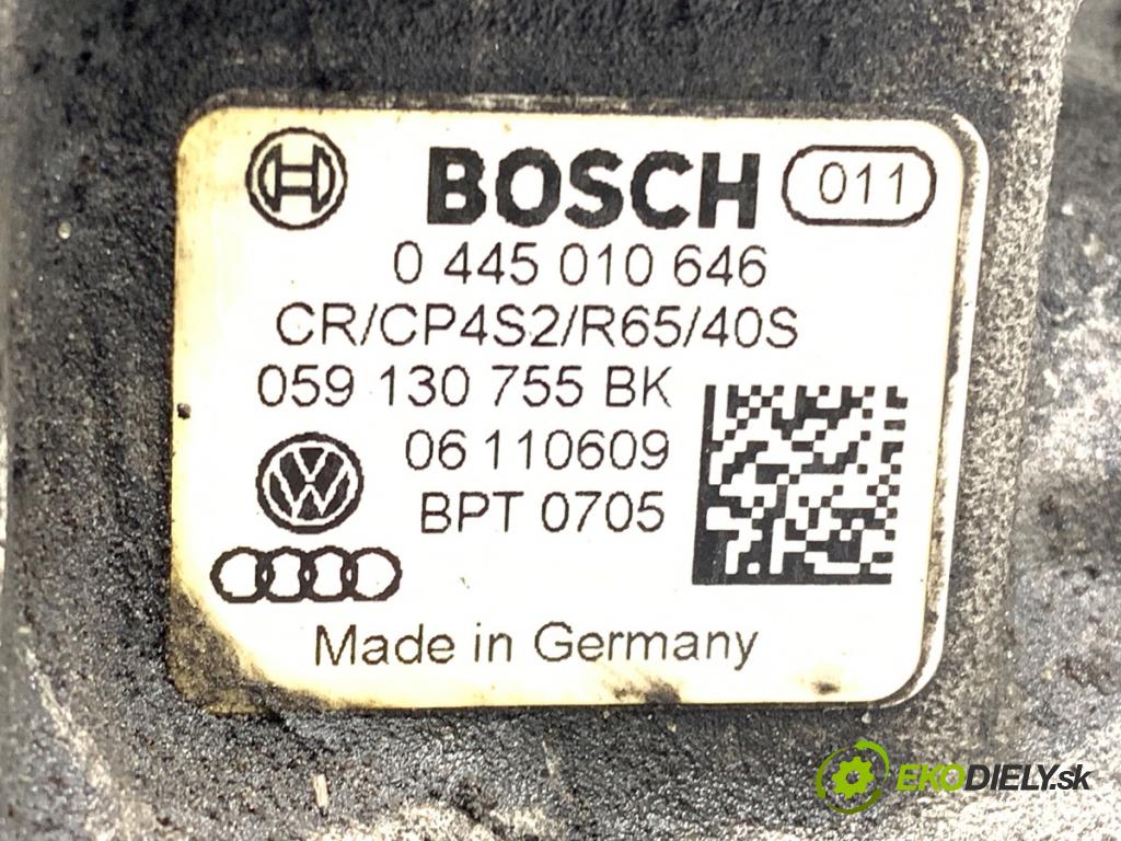 AUDI A4 B8 (8K2) 2007 - 2015    3.0 TDI quattro 176 kW [240 KM] olej napędowy 2007 - 2012  Pumpa vstrekovacia 0445010646 059130755BK (Vstrekovacie čerpadlo)