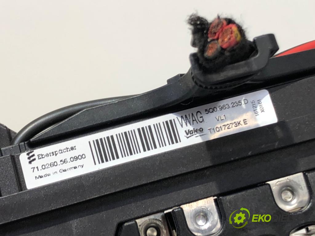 VW GOLF VII Variant (BA5, BV5) 2013 - 2022    1.6 TDI 81 kW [110 KM] olej napędowy 2013 - 2017  Výhrevné teleso, radiátor kúrenia elektrická 5Q0963235D (Radiátor kúrenia)