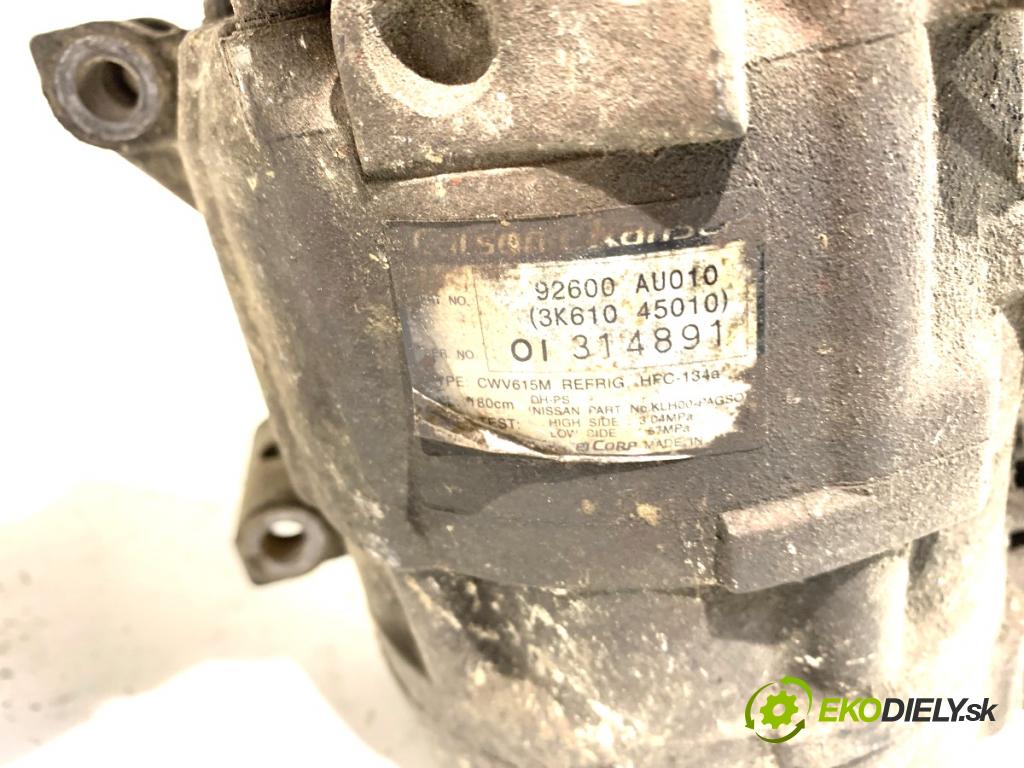 NISSAN X-TRAIL T30 SUV 2001 103 kW 2.0 1998 Kompresor klimatizácie 92600AU010 (Kompresor klimatizácie)