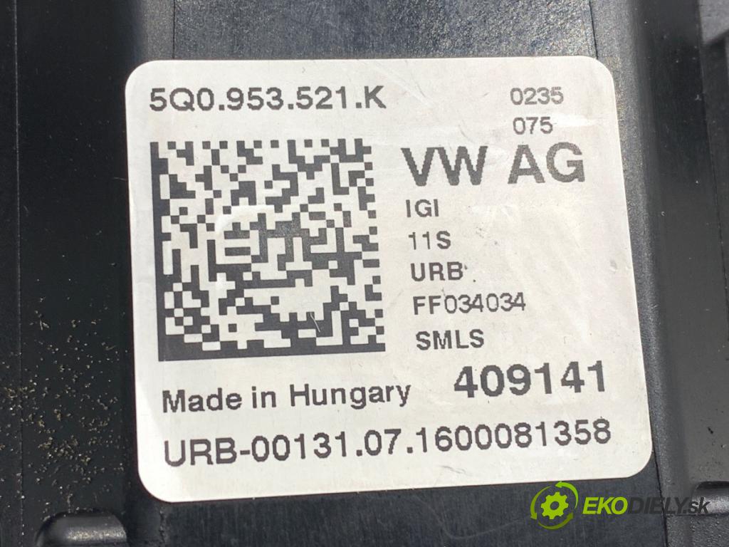 VW GOLF VII Variant (BA5, BV5) 2013 - 2022    1.6 TDI 81 kW [110 KM] olej napędowy 2013 - 2017  Prepínač kombinovaný 5Q0953521K (Prepínacie páčky pod volantom)