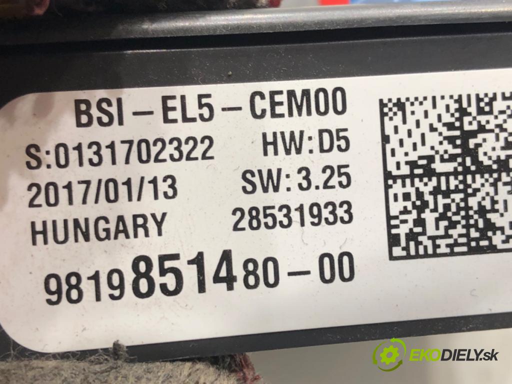 CITROEN C4 PICASSO II 2013 - 2022    1.2 THP 130 96 kW [130 KM] benzyna 2014 - 2022  Modul BSI 9819851480 (Poistková skrinka)