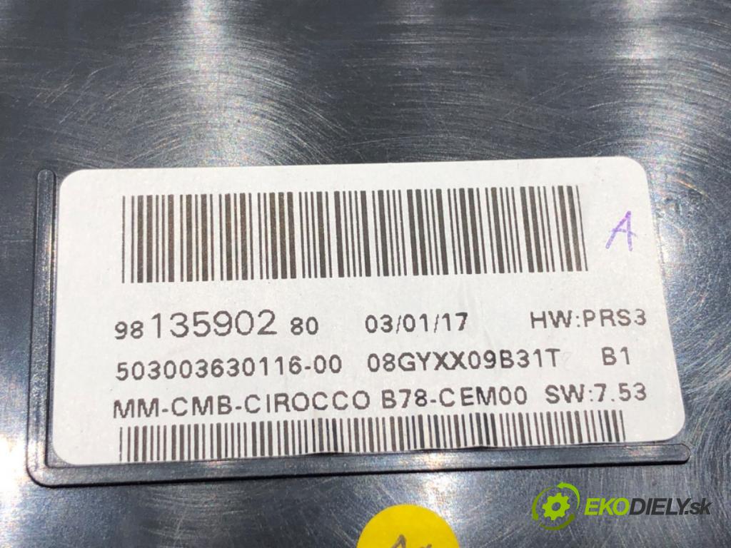 CITROEN C4 PICASSO II 2013 - 2022    1.2 THP 130 96 kW [130 KM] benzyna 2014 - 2022  Prístrojovka 9813590280 (Prístrojová doska, displej)