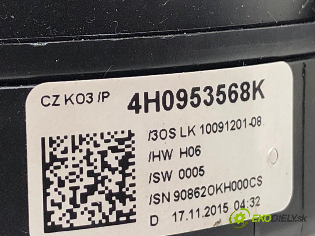 AUDI A6 C7 (4G2, 4GC) 2010 - 2018    2.0 TFSI quattro 185 kW [252 KM] benzyna 2014 - 2018  Prepínač kombinovaný 4H0953568K (Prepínacie páčky pod volantom)