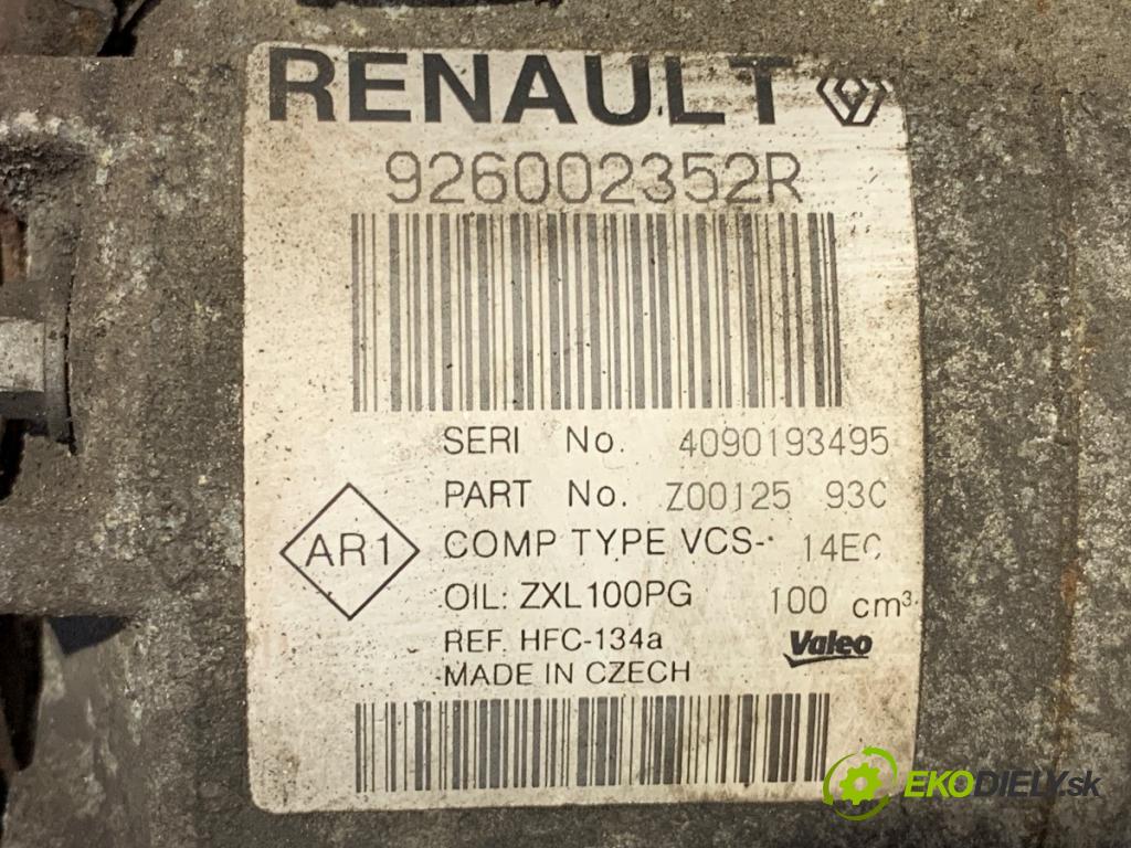 RENAULT CLIO IV Kombi 2014 66 kW 1.5 dCi 90 (KHN3, KHN4) 1461 Kompresor klimatizácie 926002352R (Kompresor klimatizácie)