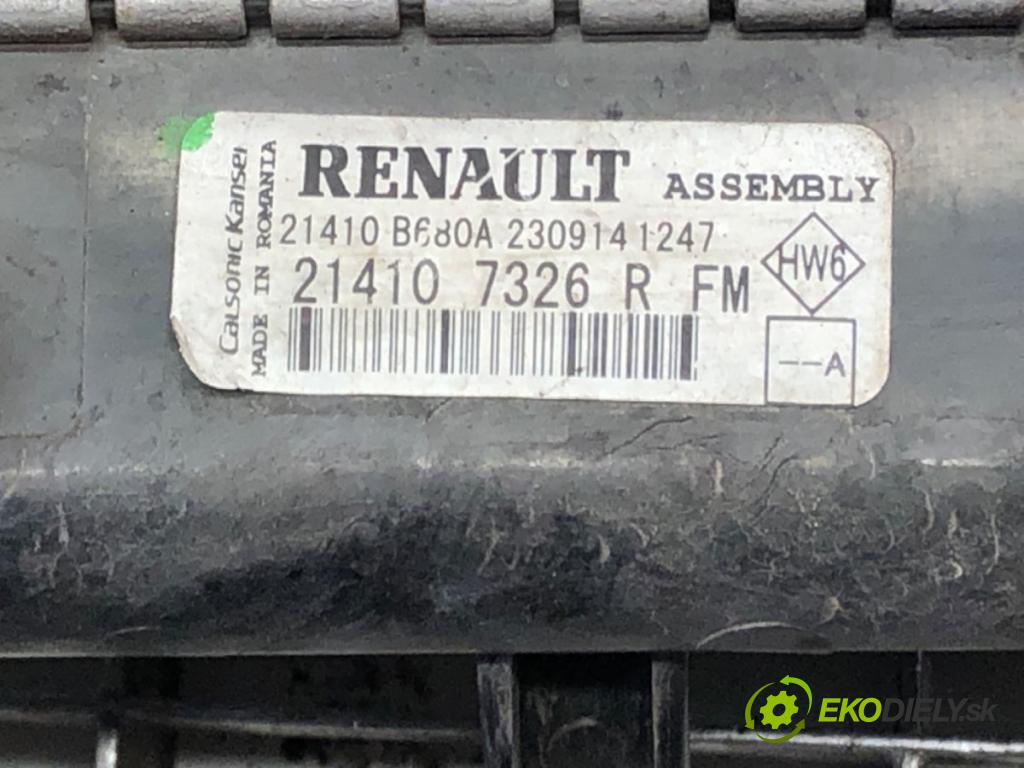 RENAULT CLIO IV Grandtour (KH_) 2012 - 2022    1.5 dCi 90 (KHN3, KHN4) 66 kW [90 KM] olej napędowy 2012 - 2022  Chladič vody 214107326R (Chladič vody)