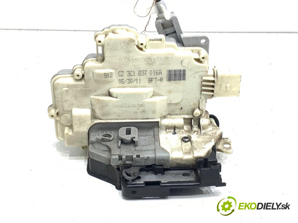 VW PASSAT B7 Variant (365) 2010 - 2015    2.0 TDI 125 kW [170 KM] olej napędowy 2010 - 2014  zámok dveře pravý přední část 3C1837016A