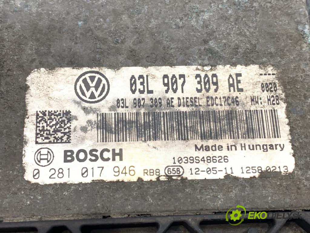VW PASSAT B7 Variant (365) 2010 - 2015    2.0 TDI 125 kW [170 KM] olej napędowy 2010 - 2014  riadiaca jednotka Motor 03L907309AE (Riadiaca jednotka)