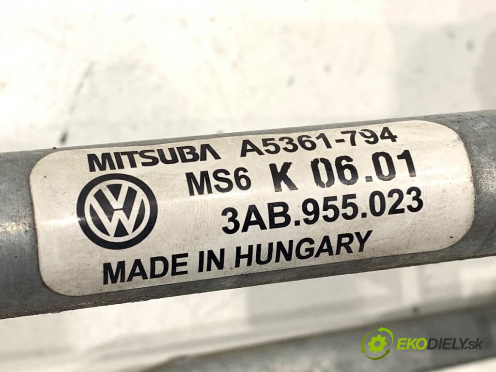 VW PASSAT B7 Variant (365) 2010 - 2015    2.0 TDI 125 kW [170 KM] olej napędowy 2010 - 2014  Mechanizmus stieračov predný 3AB955023 (Motorček stieračov predný)