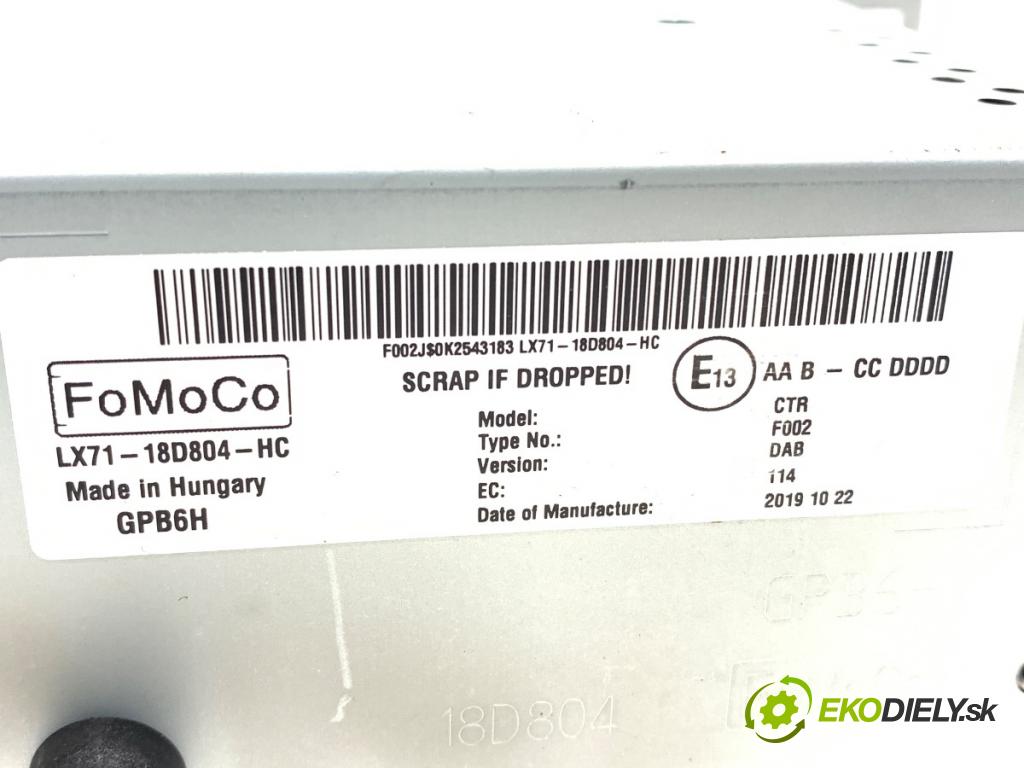 FORD FOCUS IV (HN) 2018 - 2022    1.0 EcoBoost 92 kW [125 KM] benzyna 2018 - 2022  RADIO LX71-18D804-HC (Audio zariadenie)