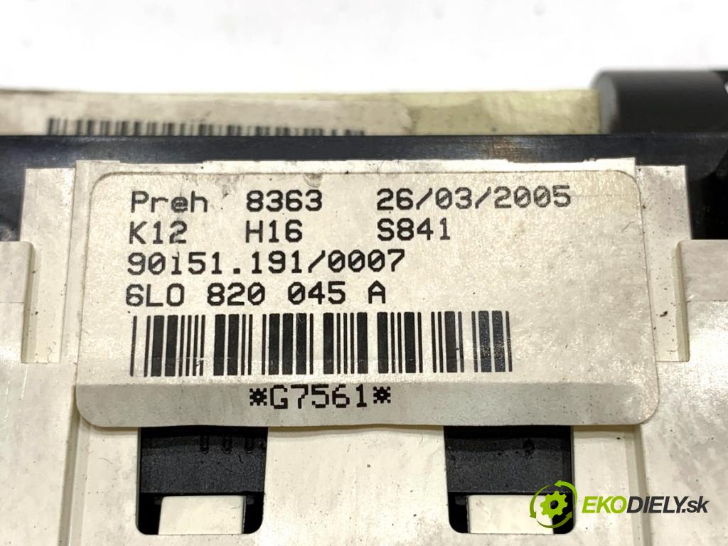 SEAT IBIZA III liftback 2005 55 kW 1.4 16V 1390 Panel ovládania kúrenia 6L0820045A (Prepínacie páčky pod volantom)