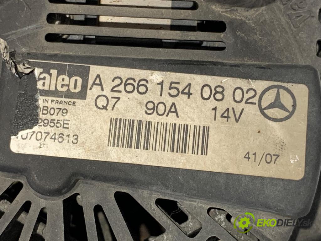 MERCEDES-BENZ W169 liftback 2007 70 kW A 150 (169.031, 169.331) 1498 Alternátor A2661540802 (Alternátor)