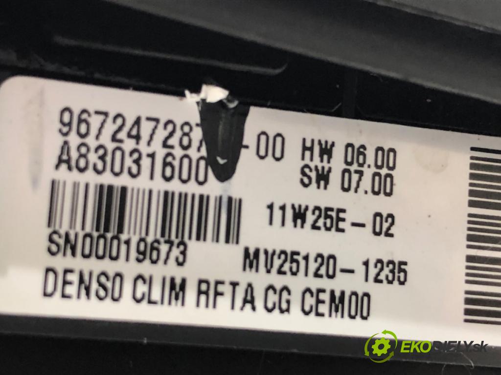 CITROEN C4 PICASSO I nadwozie wielkoprzestrzenne (MPV) (UD_) 2006 - 2015    2.0 HDi 165 120 kW [163 KM] olej napędowy 2010 - 2013  Panel ovládaní topení 9672472877 (Ovládaní topení a přepínače)