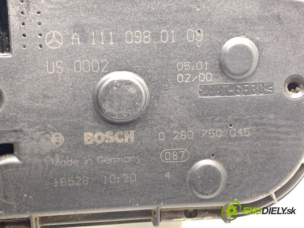 MERCEDES-BENZ W203 sedan 2001 120 kW C 200 Kompressor (203.045) 1998 Škrtiaca klapka A1110980109 (Škrtiaca klapka)