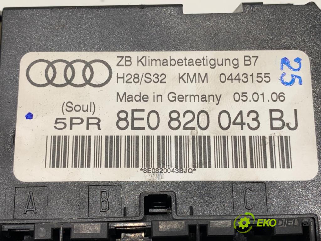 AUDI A4 B6 Kombi 2004 96 kW 1.9 TDI 1896 Panel ovládania kúrenia 8E0820043BJ (Prepínacie páčky pod volantom)
