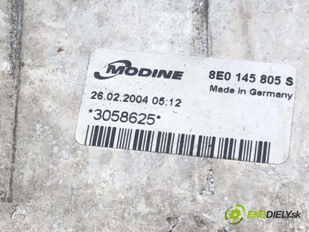 AUDI A4 B6 Avant (8E5) 2000 - 2005    1.9 TDI 96 kW [130 KM] olej napędowy 2001 - 2004  intercooler 8E0145805S (Intercooler (chladič nasávaného vzduchu))