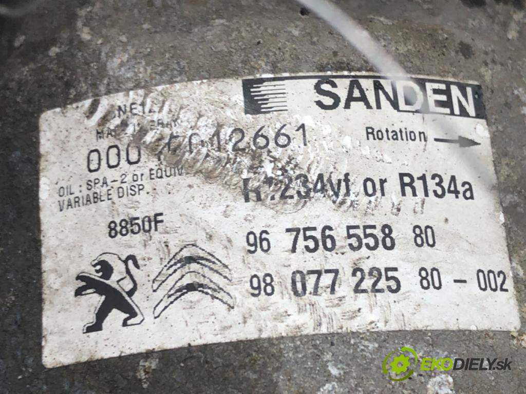 PEUGEOT 2008 I (CU_) 2013 - 2022    1.6 BlueHDi 100 73 kW [100 KM] olej napędowy 2015 - 2022  Kompresor klimatizácie 9675655880 (Kompresor klimatizácie)