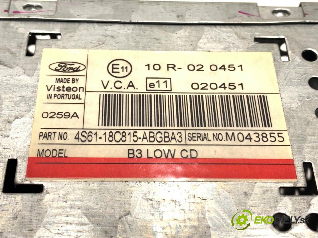 FORD FIESTA V (JH_, JD_) 2001 - 2014    1.4 TDCi 50 kW [68 KM] olej napędowy 2001 - 2008  RADIO 4S61-18C815-AB (Audio zariadenie)